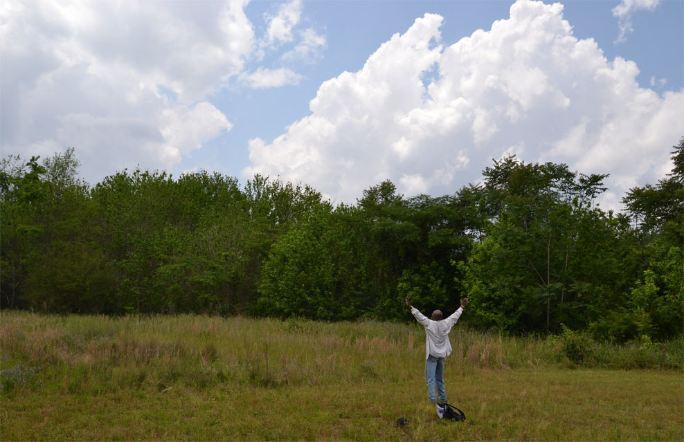 Environmentalist expressing his joy